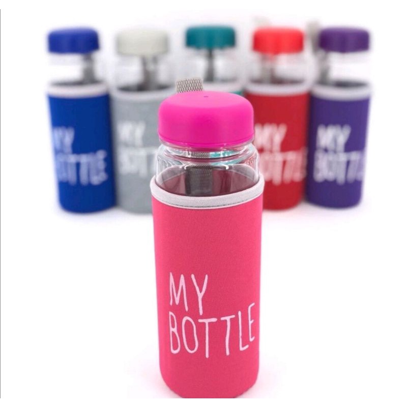 Botol minum bening plus sarung My bottle BPA Free 500Ml