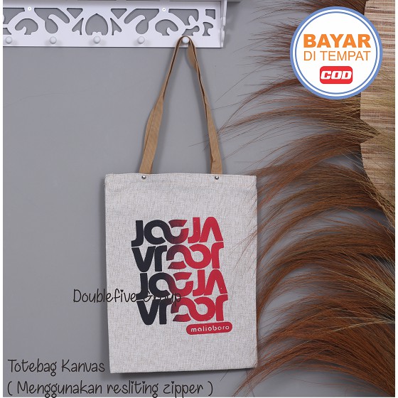 TOTE BAG WANITA TOTE BAG PRIA CANVAS MOTIF GOOD QUALITY WITH RESLETING KODE - 007