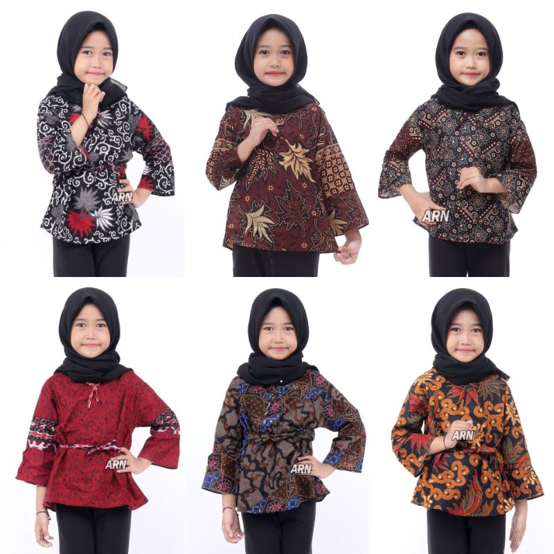 Batik anak perempuan | Batik anak usia 2-12tahun | Atasan batik anak perempuan murah