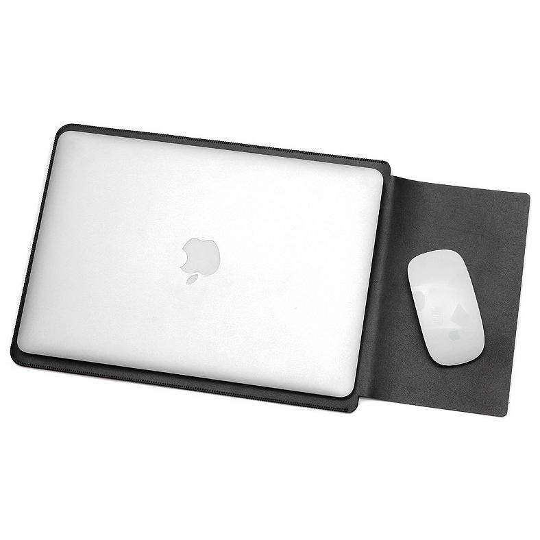 Leather Sleeve Case for Macbook Pro 2016 Touch Bar & Macbook Air 13 Inch - CNC42 - Black