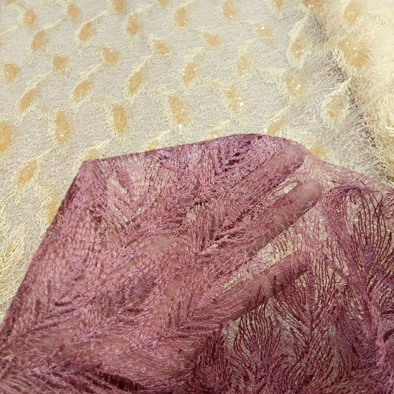 Kain Bahan Kebaya Brokat Tile Spider Bunga Tumpal