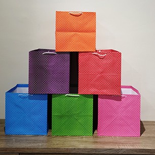 

NEW paperbag dus nasi POLKADOT paper bag kotak kue bento 24 x 25 dus roti - Orange, 24