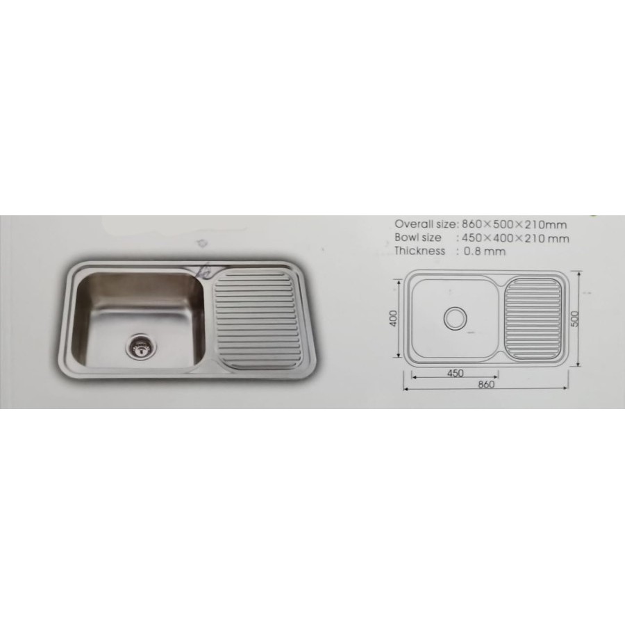 Sink Elite E 186 / E186 / Elite E-186 / Sink cuci piring / stainless