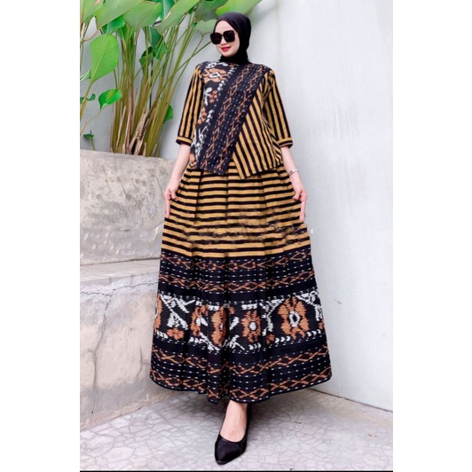 Setelan Tenun Troso Set Rok tenun Cantik Tenun Nusantara Motif Lombok toraja jepara