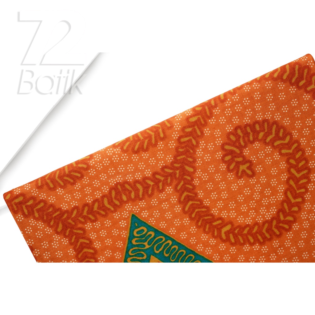 KAIN BATIK PREMIUM Bahan Katun Motif Tali Asri Warna Orange 722087 Cap 72 Jarik Jarit Samping Kebat Panjang Batik Katun Modern Premium Bahan Seragam Batik Pernikahan Kantor Keluarga Murah Kamen Jadi Batik Bali Lembaran