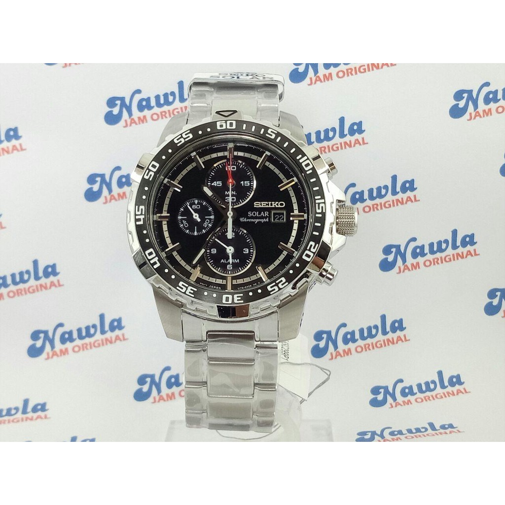 Seiko Solar SSC299P1 Chronograph Black Dial - Jam Tangan Pria SSC299