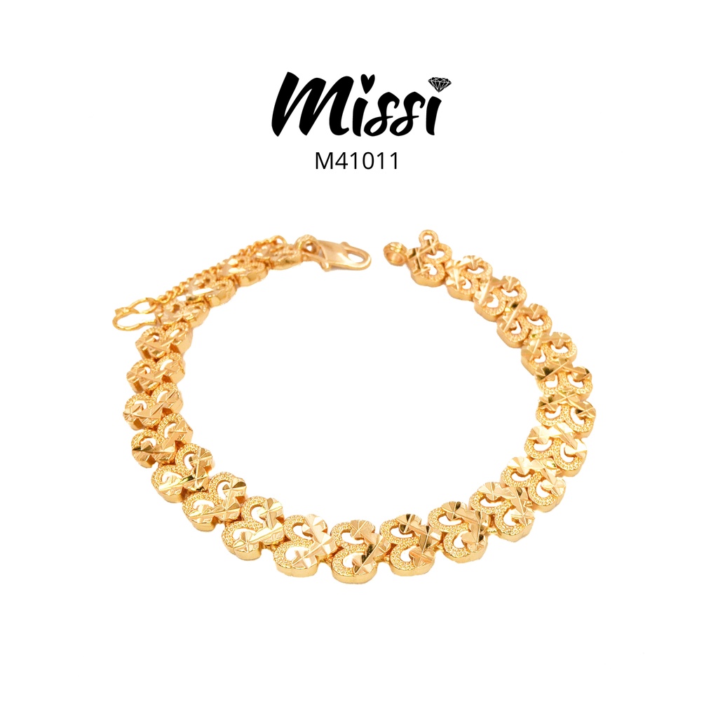 Missishop - M41011 Gelang Tangan Rantai Dubai Lingkar Ukir Lapis Emas 24Karat