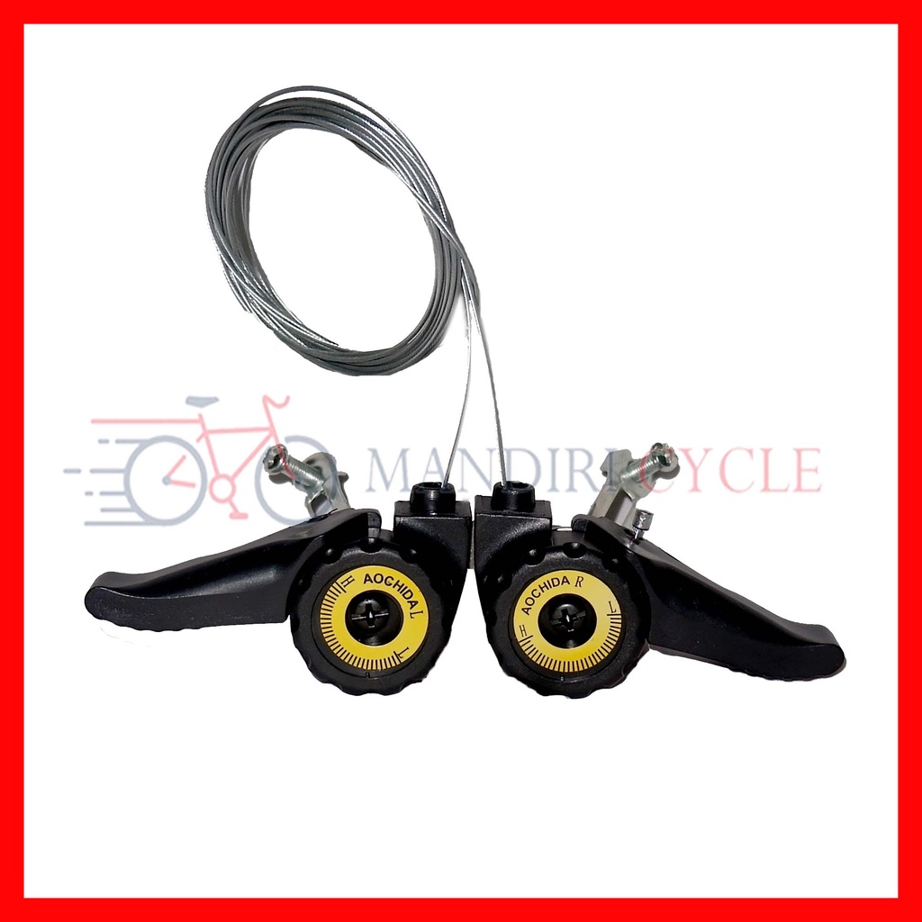 Shifter Jempol Sepeda Operan Gigi 3 x 6 & 7 Speed Aochida