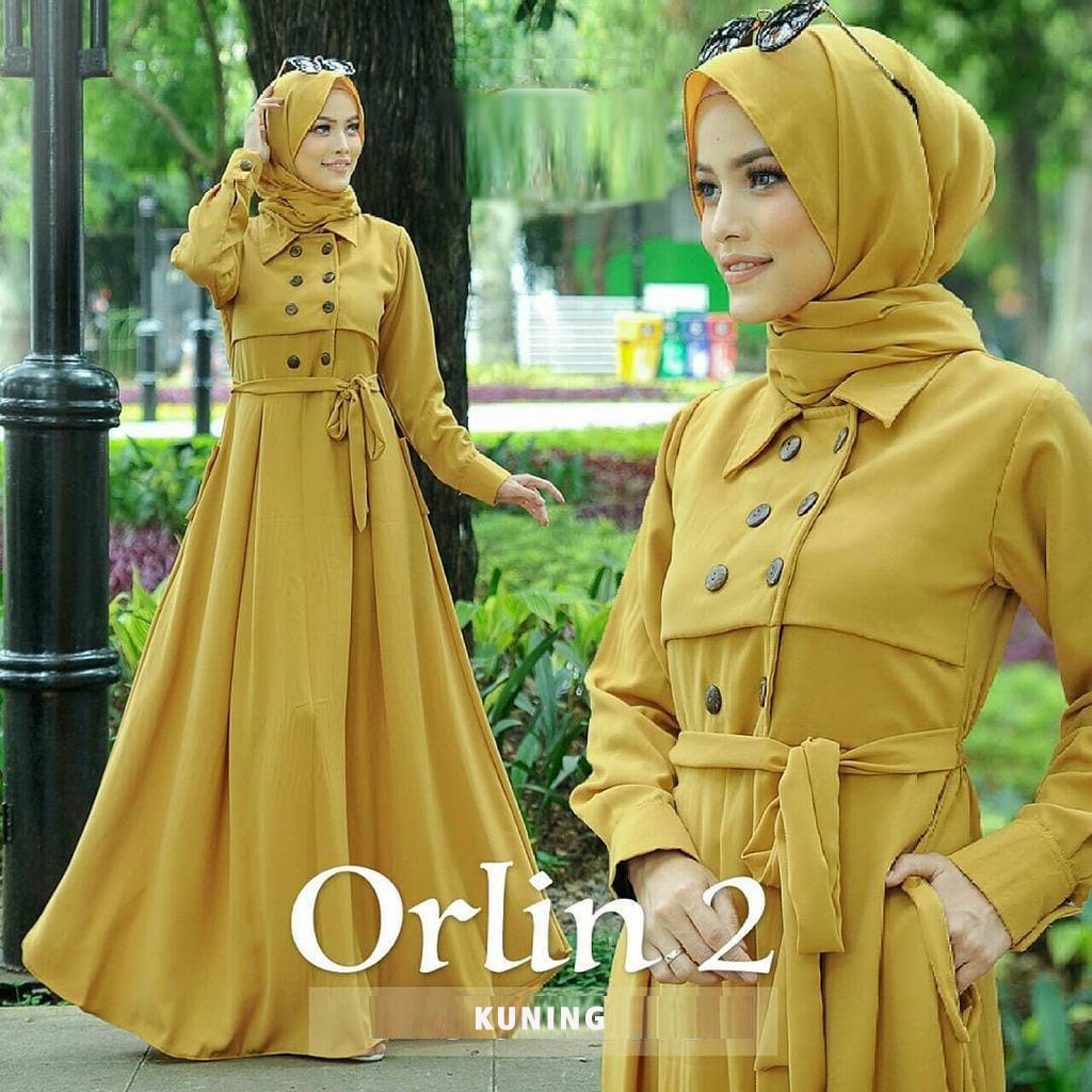 Orlin dress Muslim - Gamis muslim tanpa pashmina