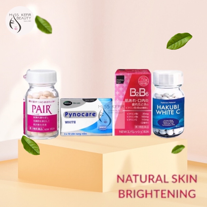 B2b6 Pair acne pil pynocare white hakubi white C vitamin pencerah pemutih badan