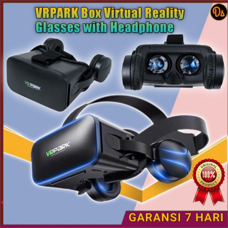 PROMO VRPARK Vr Box Virtual Reality Glasses with Headphone vr headset vr box 2 Kacamata VR Murah vr box 3d virtual reality game vr box original vr box 360 - J20 TFTH01BK