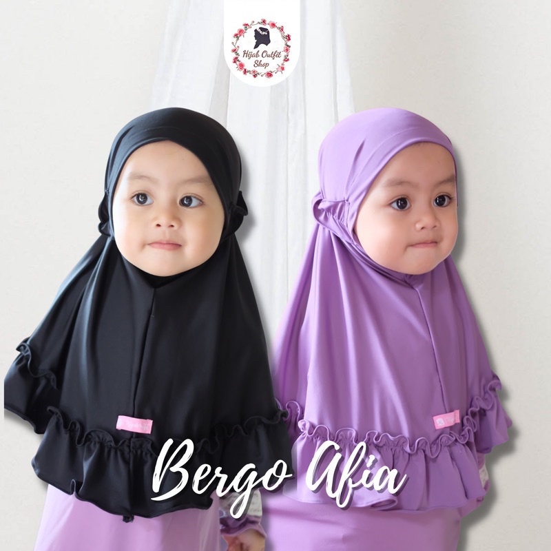 Bergo Afia / bergo rempel anak/ kerudung anak hijab bayi