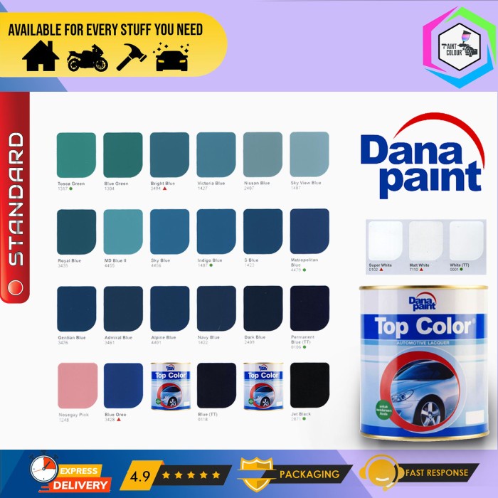 TOP COLOR WARNA STANDAR - Cat Mobil Kayu Besi Metal Duco Isi 1Klg