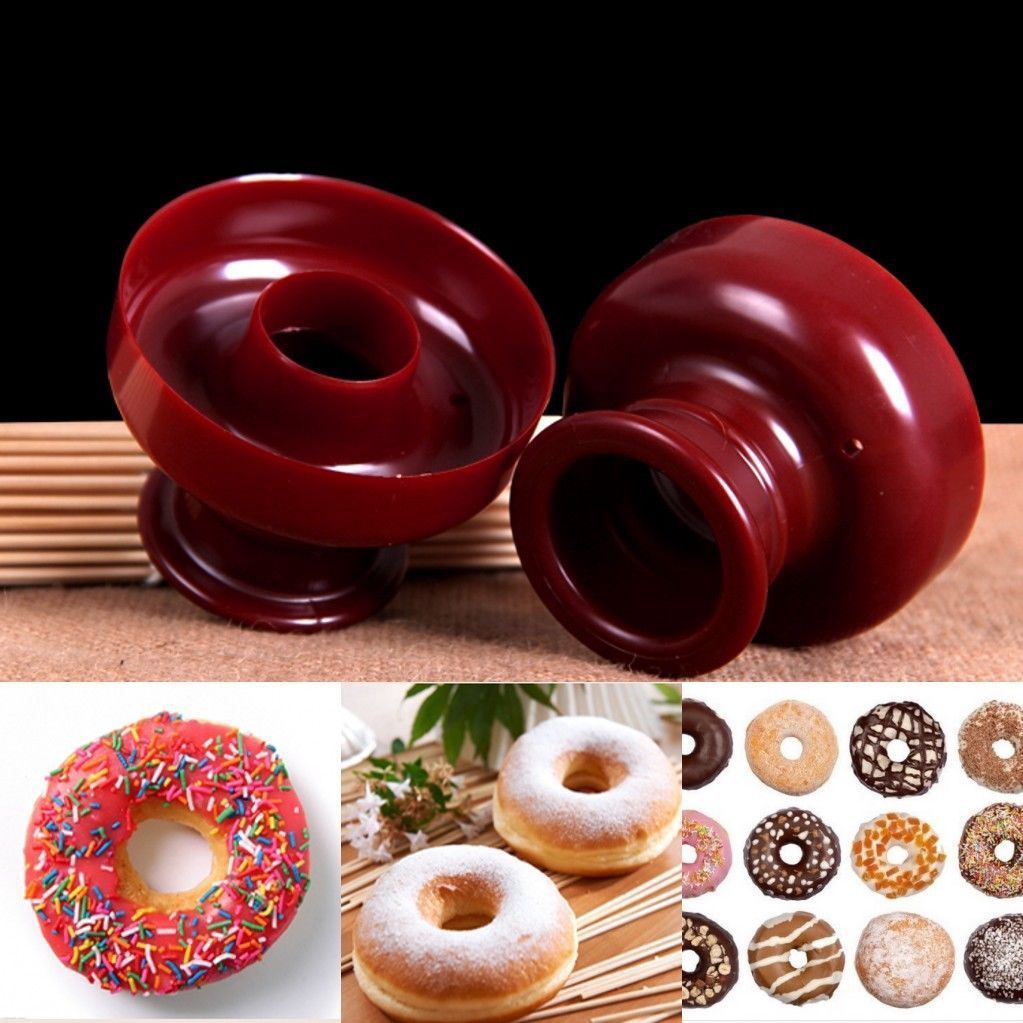 Cetakan Donat / Kue / Fondant / Dessert Bentuk Hati / Bulat / Bunga Diy