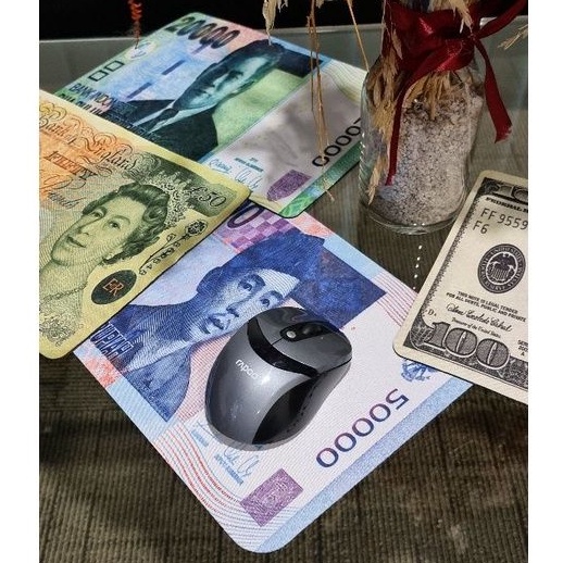 MOUSEPAD KARAKTER UANG 100 DOLLAR/100 RB/75 RB/50 RB/20 RB 27.5x20 CM