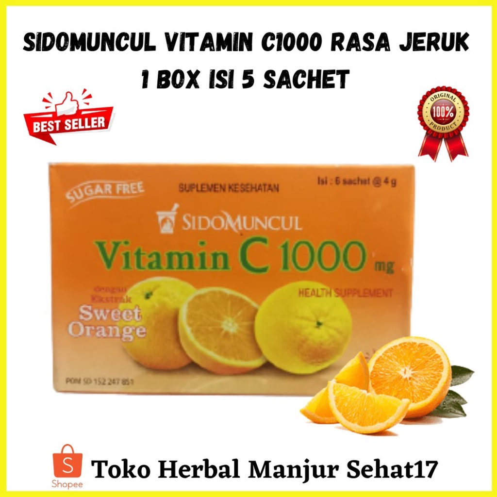 Vitamin C 1000mg Sidomuncul Jeruk/ Vitamin C 1000mg/ C100 SIDOMUNCUL
