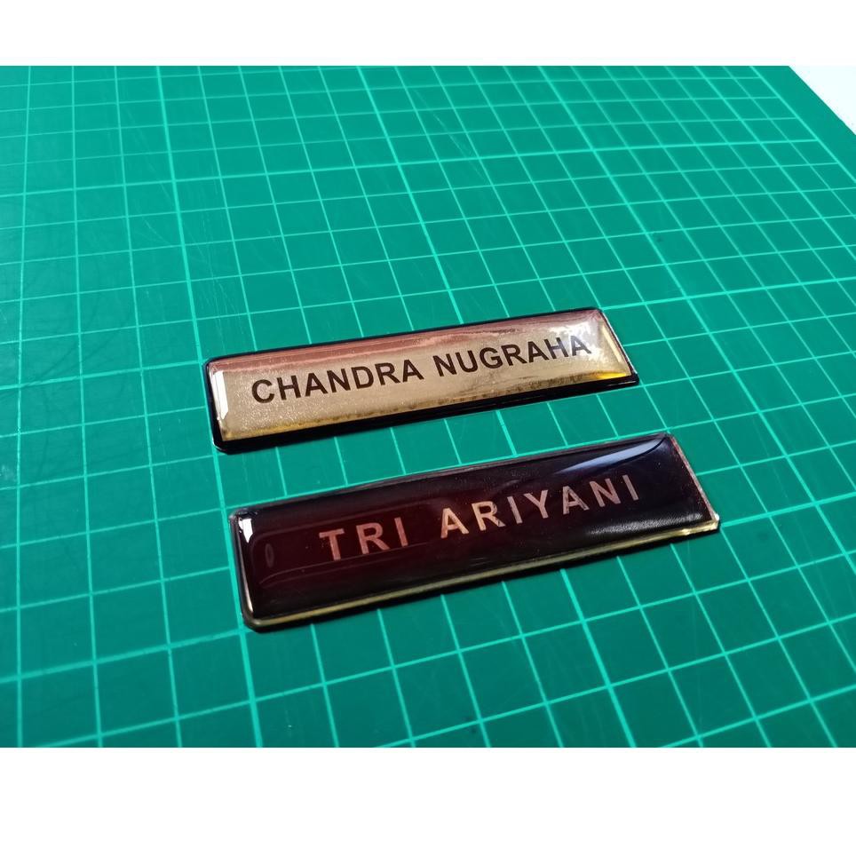 

100 ▲ Name Tag Kuningan Resin Akrilik Magnet / Nama Dada / Papan Nama Dada / Nametag 9m¢ [Dijual ]