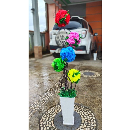 bunga hias/bambu ulir/bunga bulat/