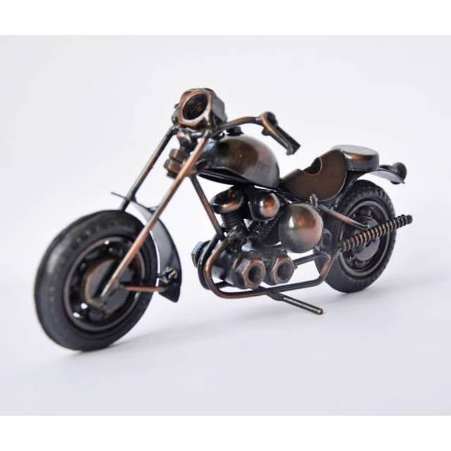 MINIATUR SEPEDA MOTOR HARLEY - HARLEY HITAM VINTAGE