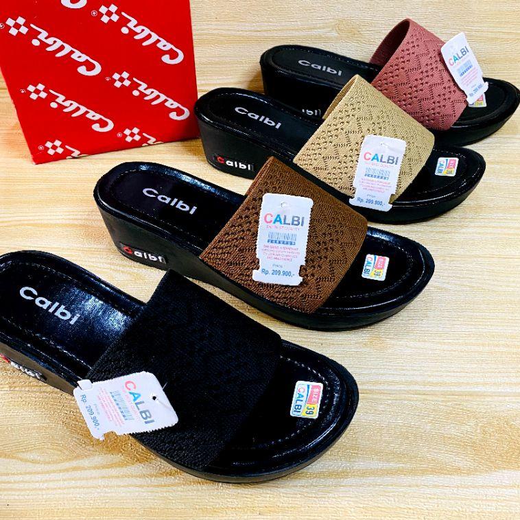 SANDAL WEDGES CALBI RAJUT IMPORT SANDAL WANITA CALBI - SGT.01Jl22p