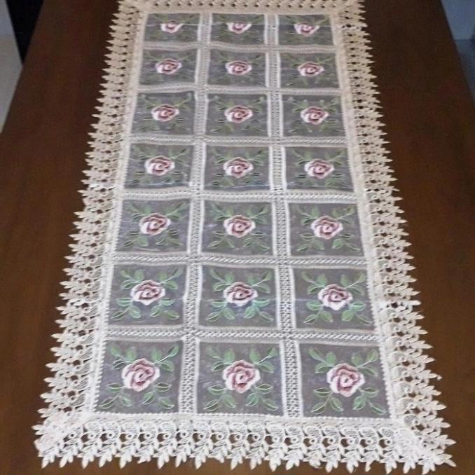 Taplak Meja Tamu ukuran Besar Jumbo Kain Bordir Renda.