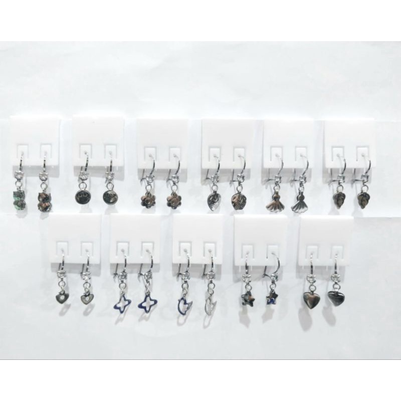 10pasang Anting Kait Diamond JURAI Monel Swarovski Grosir