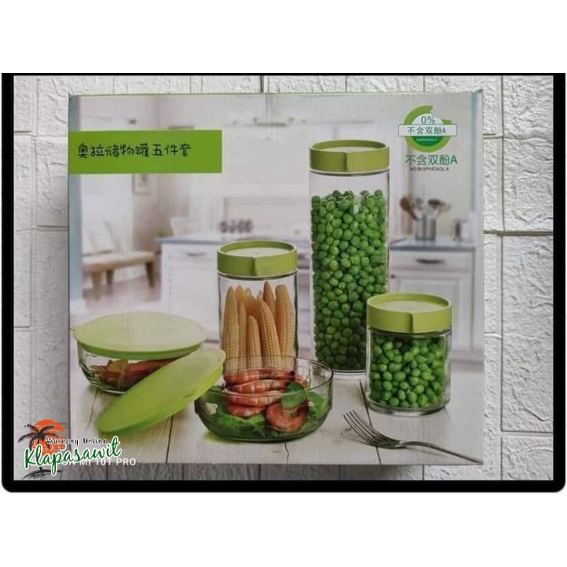 Toples kaca / set Toples kaca 5 in 1