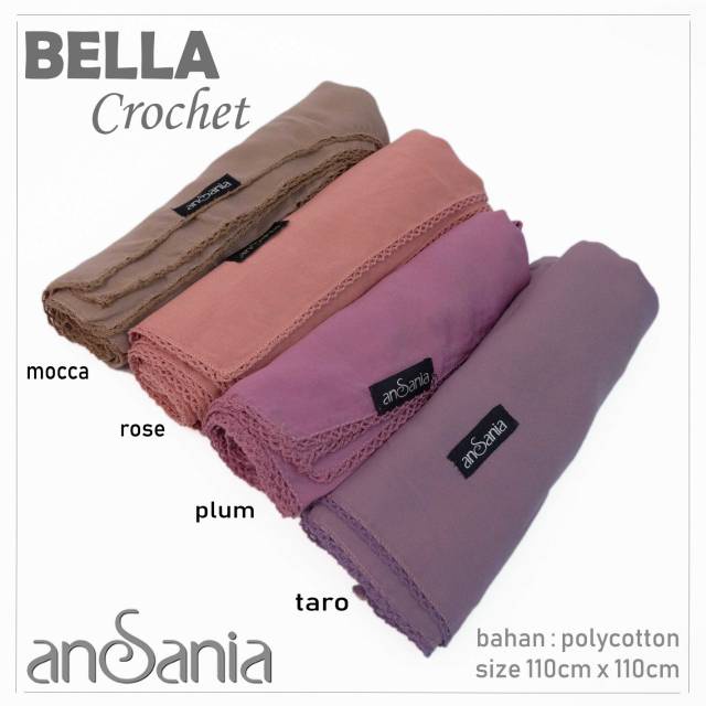 Kerudung Segiempat Bella Crochet Ansania PollyCotton Jilbab Bella Butik Hijab Segi Empat Rumah Hija'b-6