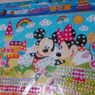 Big Diamond Painting motif mickey Sticker tempel  mutiara 