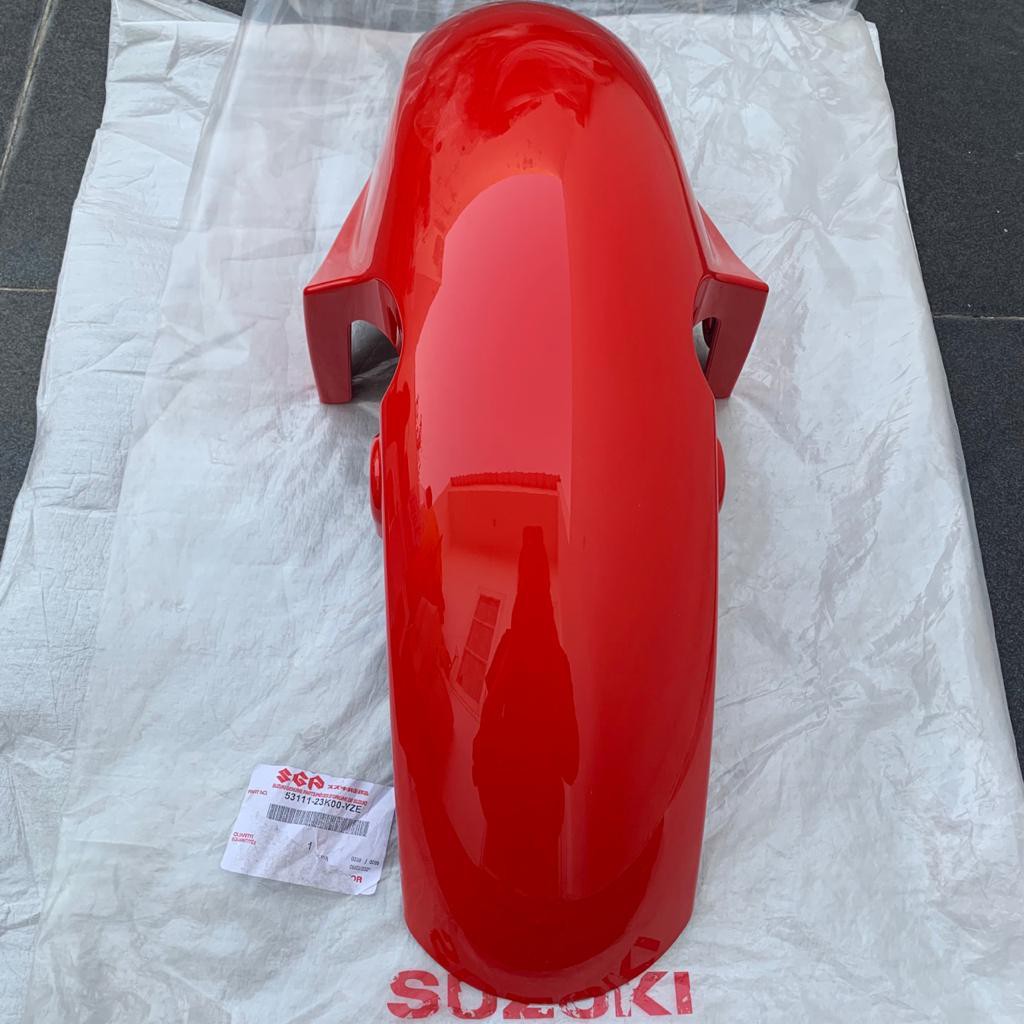 SPAKBOR DEPAN GSX R 150 53111-23K00-YZE MERAH ASLI SUZUKI