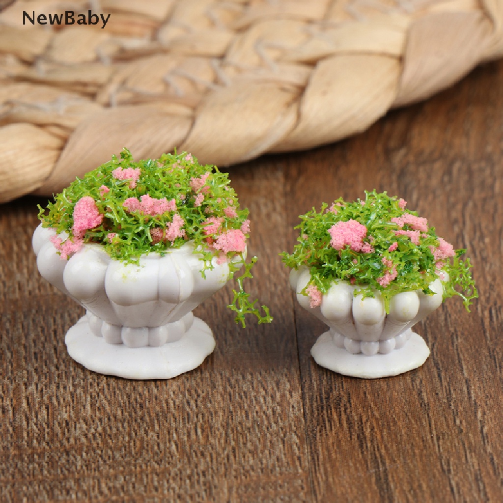 Newbaby Miniatur Pot Bunga / Tanaman Bonsai Skala 1: 12 Untuk Aksesoris Rumah Boneka