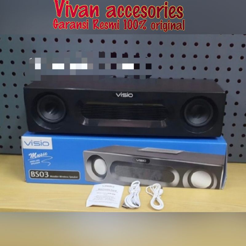 Speaker Visio BS03 Speaker Bluetooth BASS Kuat Dukung AUX Kartu TF USB Radio
