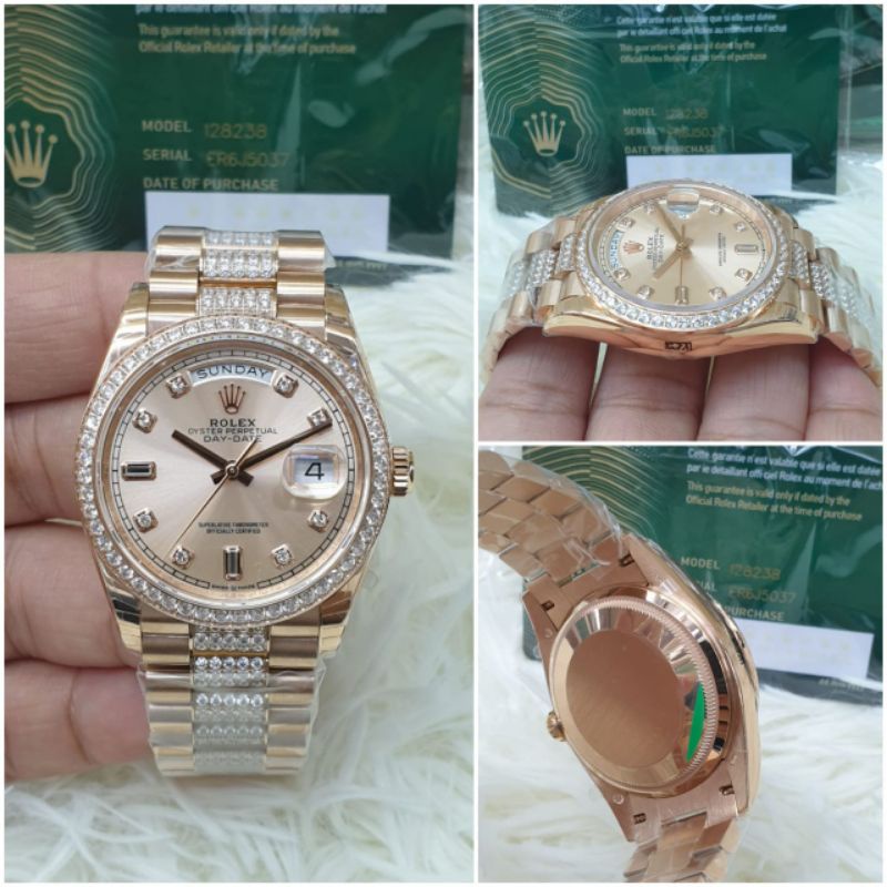 Rolex President Day-Date 36MM Full Rosegold Diamond EWF SS 904L Swiss Best Edition