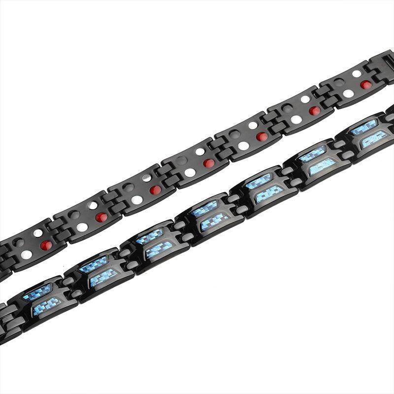 Gelang Magnet Potential Energi Hitam Gaya Rock Kasual Untuk Pria