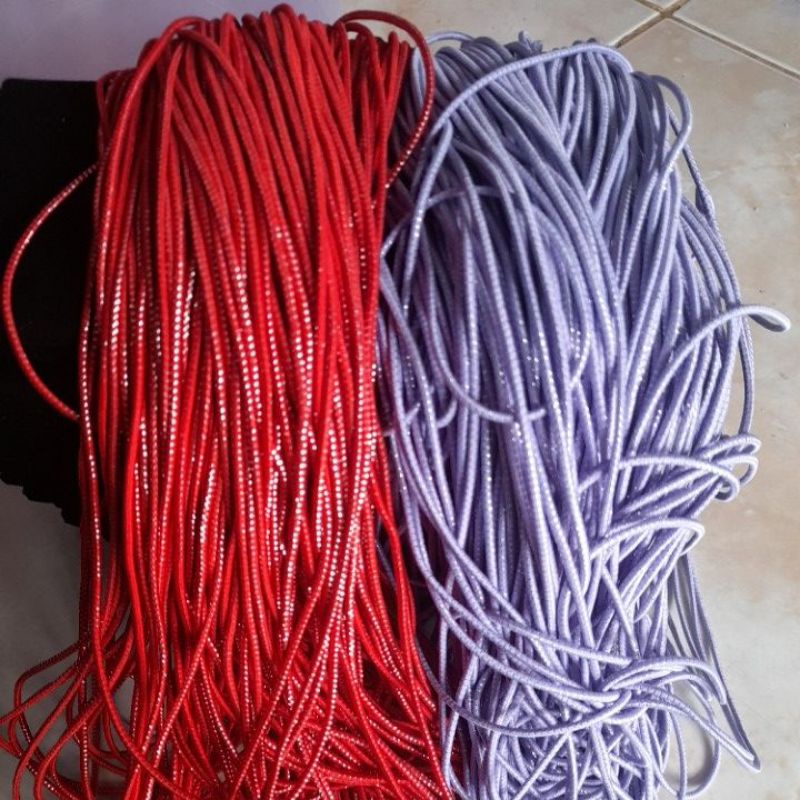 Tali Karet Elastis Kilap Ukuran 1,5mm