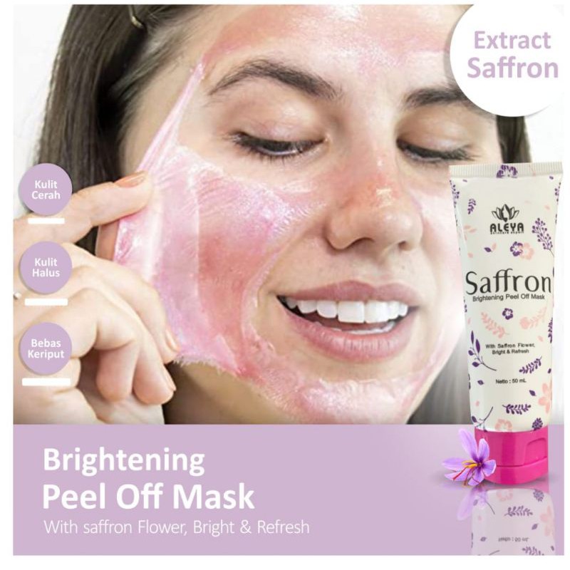 Masker Premium Peel Off Mask Saffron by Aleya Skincare Masker Glowing Masker Pemutih Wajah BpomPeel 
