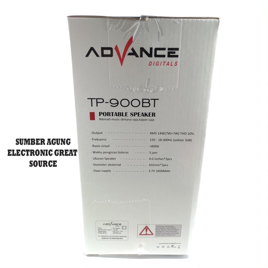 Advance TP900BT Portable Speaker Teropong Besar Bluetooth Double Speak