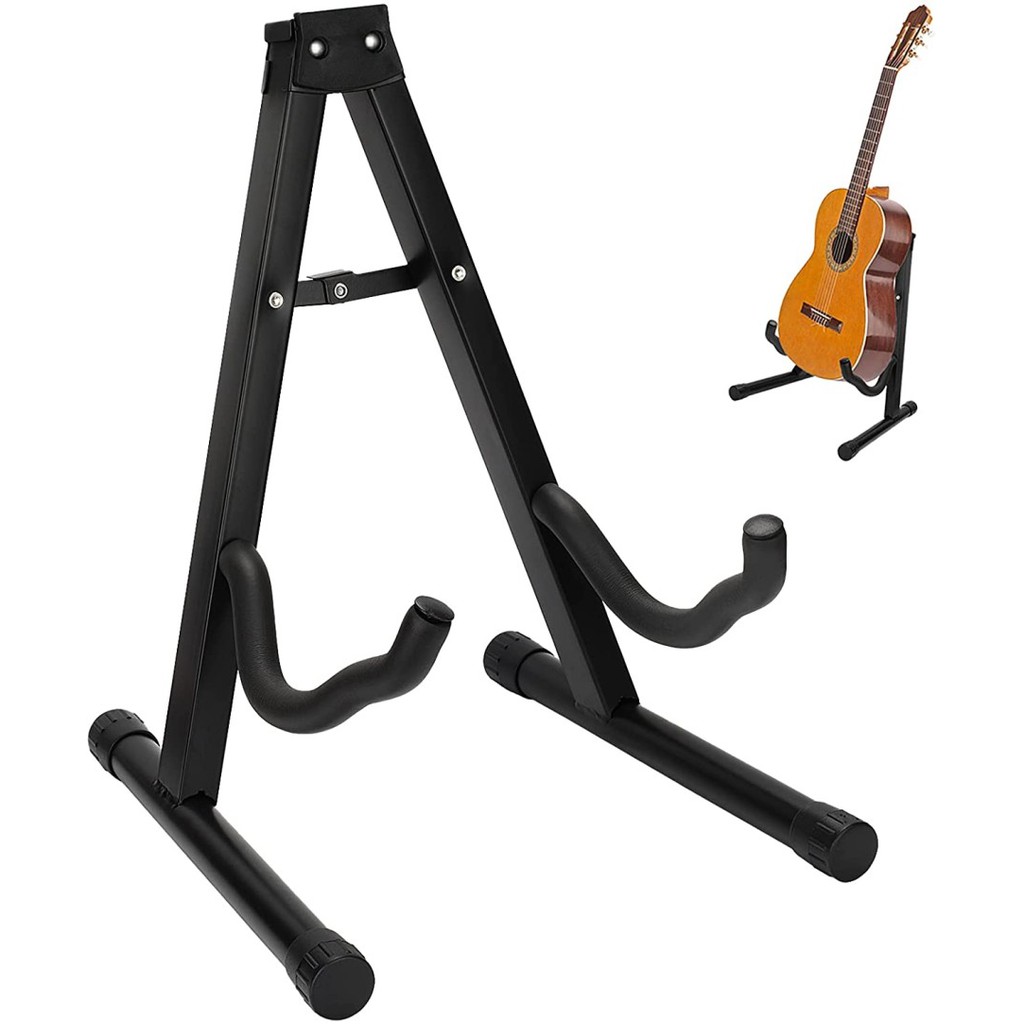 Stand Penyangga gitar Berdiri bass biola Tripod Foldable Guitar Holder