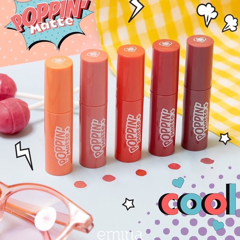 ⭐BAGUS⭐ EMINA Poppin Matte 4,5gr | Lipcream Poping Matte Long Lasting 12 jam