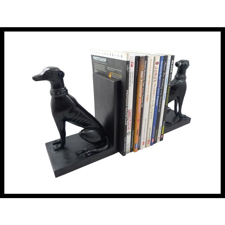 

Hermosa Pembatas Buku/ Book End Two Black Dog