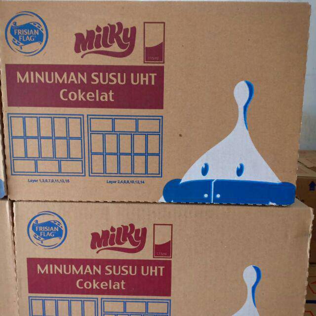 

Milky 115ml / Susu Uht milky Frisian Flag Coklat & Stroberi