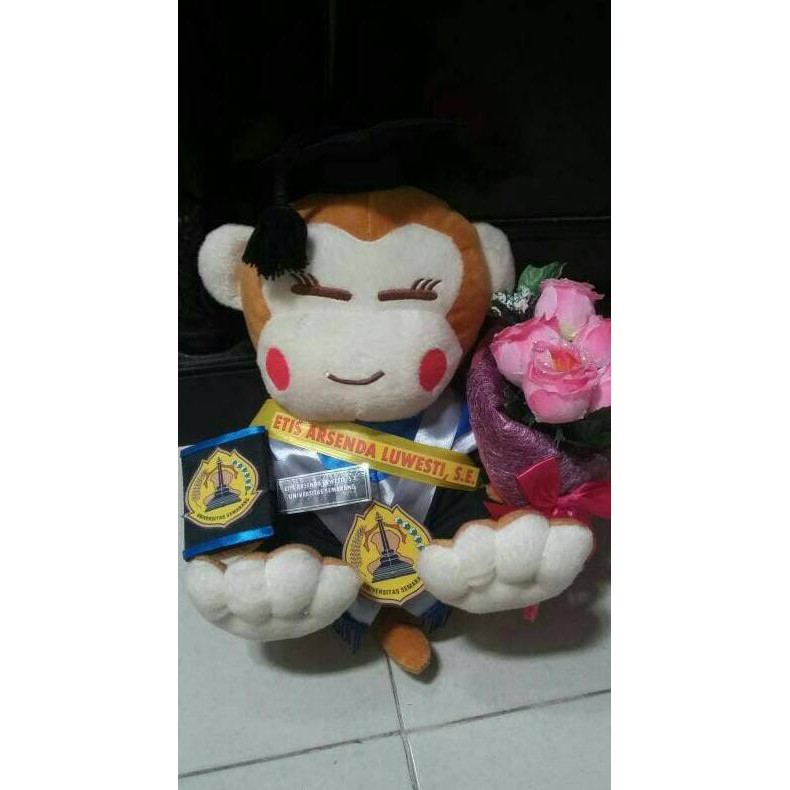 

LULUSOKIJS- BONEKA WISUDA MONYET CICI YOYO 40CM LENGKAP -ANEKA-BONEKA-WISUDA.