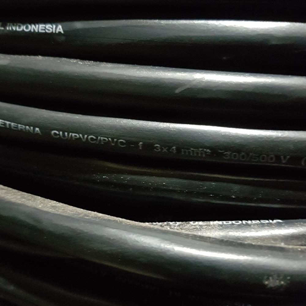 Eterna Nyyhy / Nyy Hy 3 X 4 Mm / 3X4 Mm Kabel Listrik Hitam Serabut Tembaga ( Ecer )