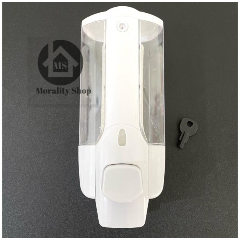 Tempat sabun cair single 350ml PUTIH- Dispenser soap sabun tempat shampo dinding