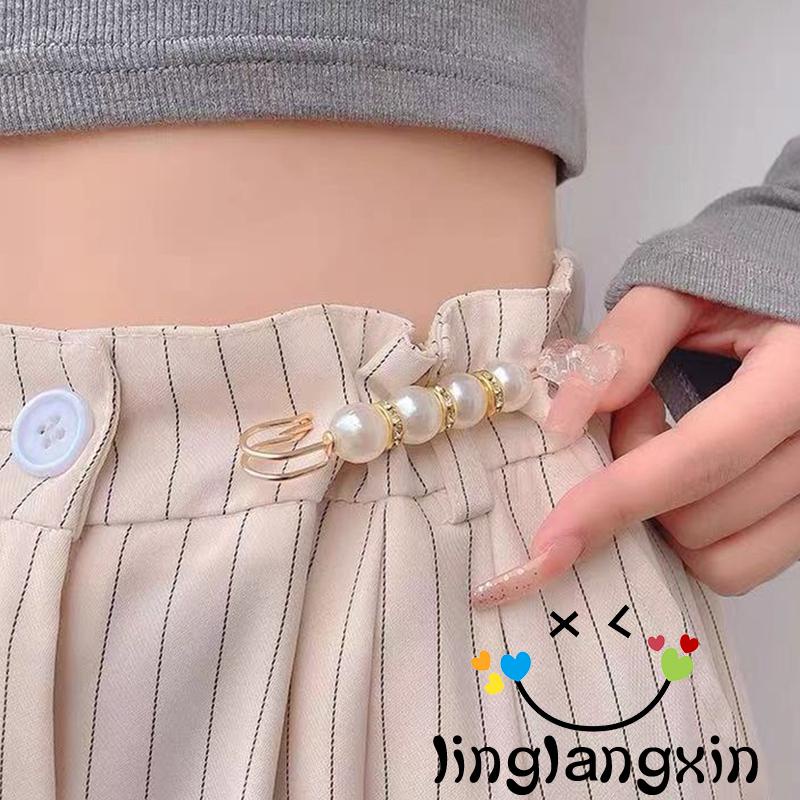 LLX-Women Brooch with Pearl Decoration, Safety Pin Decoration Sweater Shawl Clip Clothing Accessory