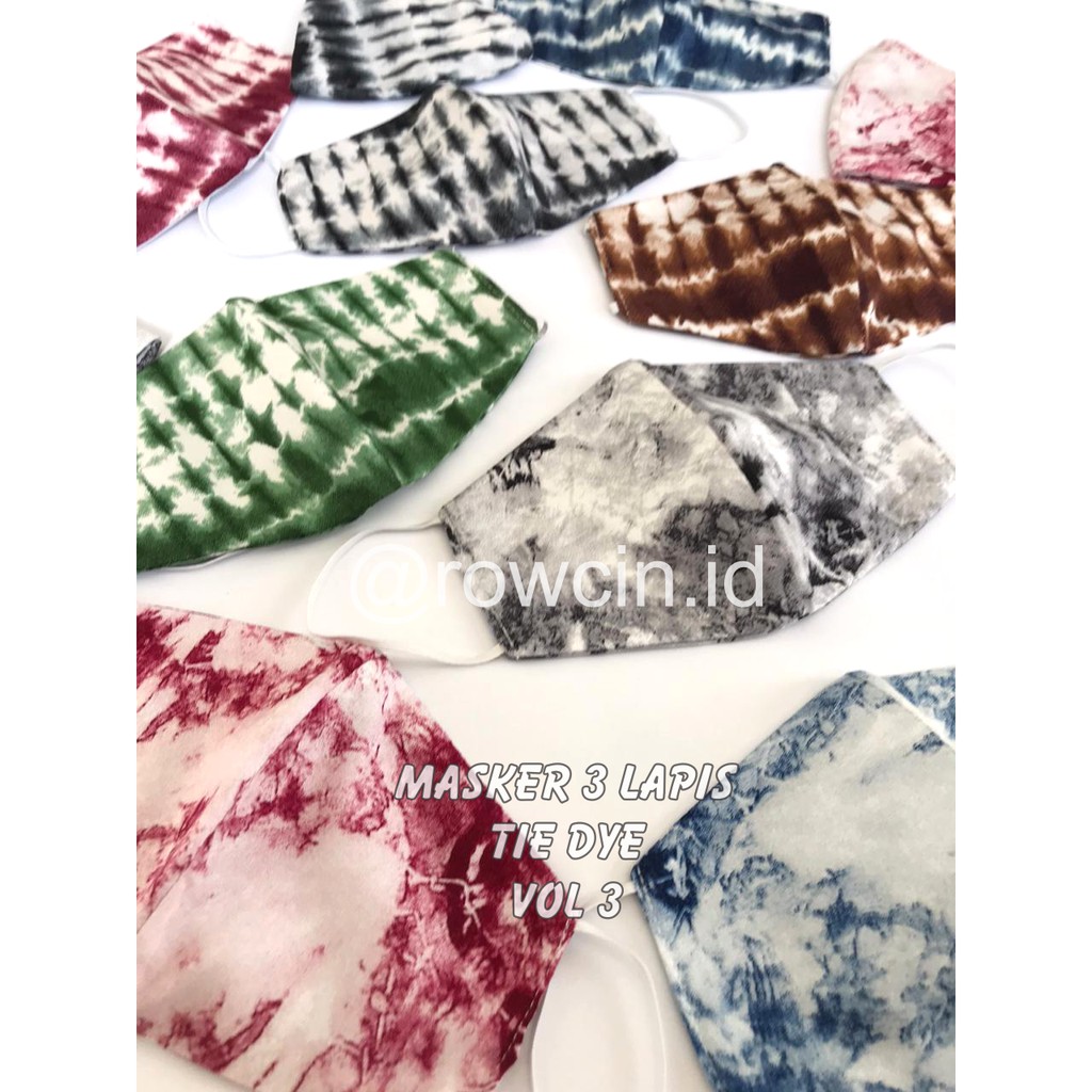 MASKER KAIN TIE DYE 3 LAPIS (PLY) EARLOOP DAN HEADLOOP NONMEDIS