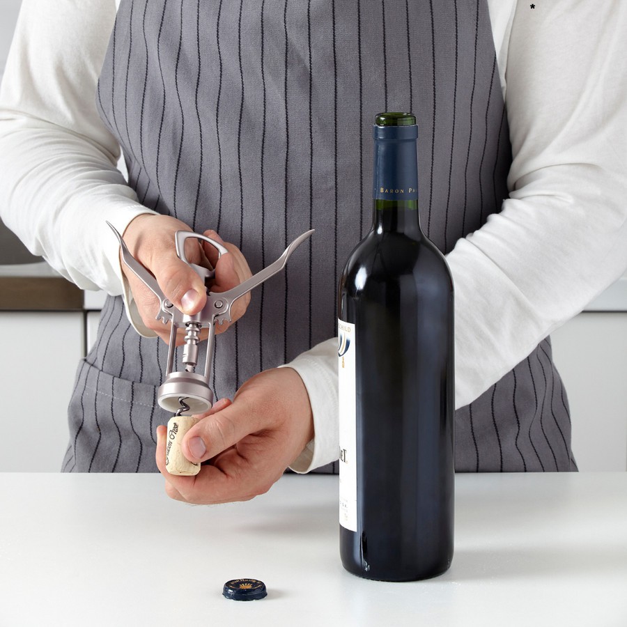 PEMBUKA TUTUP BOTOL WINE OPENER CORKSCREW STAINLESS