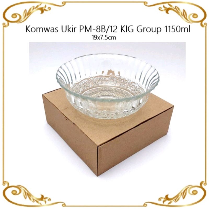 Mangkok Kaca Ukir PM-8B/12 KIG Group Kedaung 1150 ml