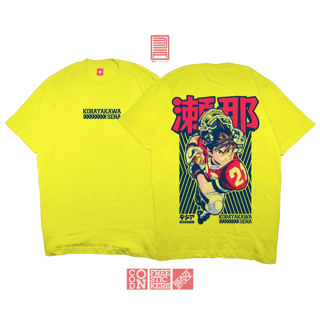 Kaos SENA KOBAYAKAWA EYESHIELD 21 DEIMON DEVIL BATS BAJU JEPANG ANIME MANGA T-Shirt DJA CLOTH