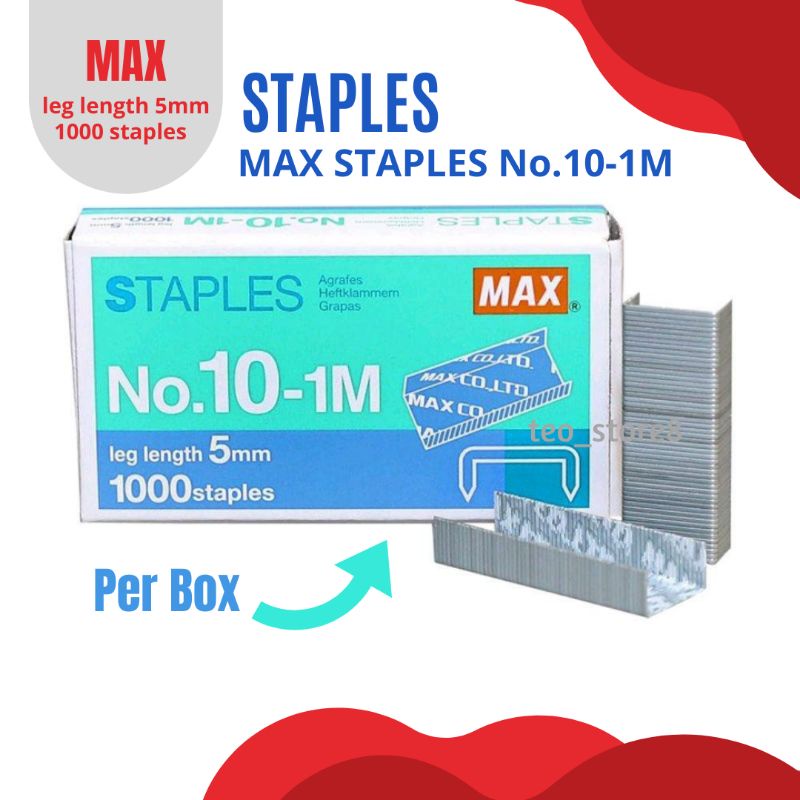 

MAX Isi Staples No.10-1M Reville Isi Stales Kecil No.10